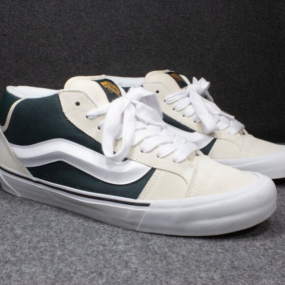 Vans Knu Mid Turtledove Beige Dark Green Skateboard Sneakers Mens Size 11.5 - Picture 2 of 12